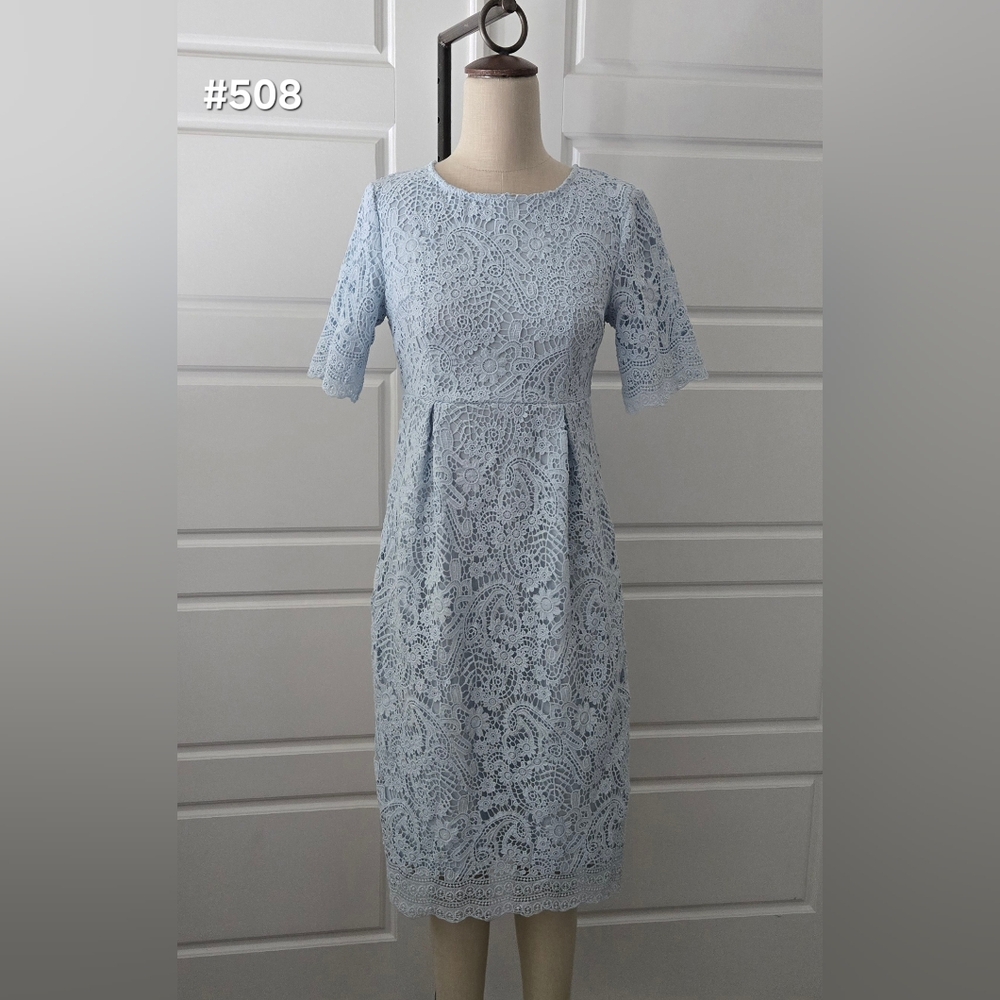 Blue Lace Mikarose Sheath Midi Dress